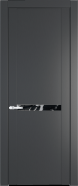 Межкомнатная дверь Profil Doors 1.4 P Нефи черный узор серебро Графит (Pantone 425С)