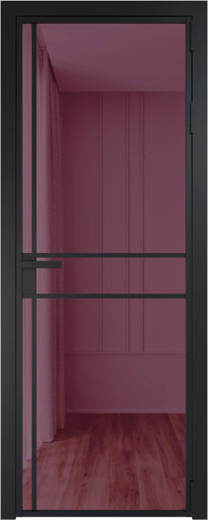 Алюминиевая дверь Profil Doors 9 AG Черный матовый Фиолетовое шпион