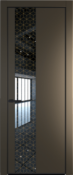 Межкомнатная дверь Profil Doors Orange 19 PE.O Лоран узор золото Сэнд Черный матовый RAL9005