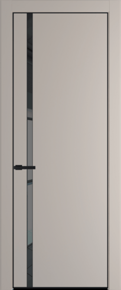 Межкомнатная дверь Profil Doors 21 PA Черный матовый RAL9005 Зеркало серое Сэнд