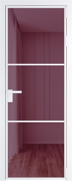 Алюминиевая дверь Profil Doors 13 AG Вайт Фиолетовое шпион