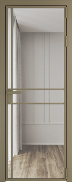 Алюминиевая дверь Profil Doors 9 AG Шампань Монохром шоколад