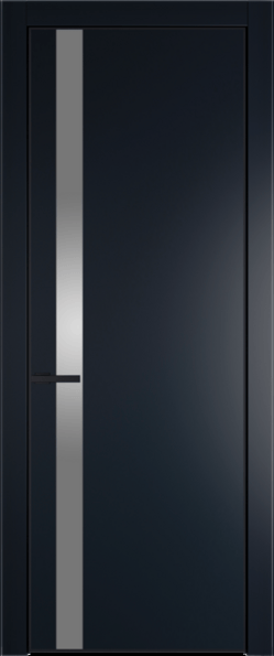 Межкомнатная дверь Profil Doors 18 PA Черный матовый Зеркало Blue Нэви Блу (RAL 7016)