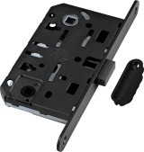 B06102.50.93.640 AGB (АГБ) Защелка врезная WC (черный) MEDIANA POLARIS с отв. планкой (скин)