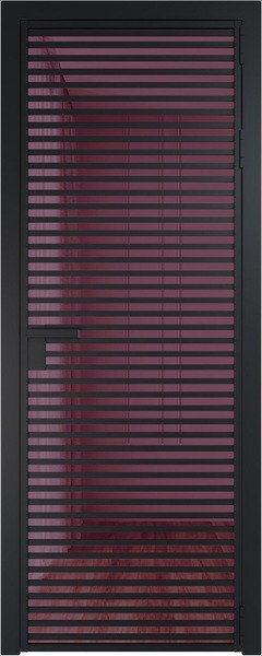 Алюминиевая дверь Profil Doors 12 AG Черный матовый Фиолетовое шпион