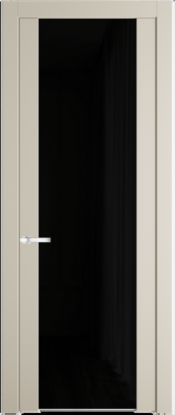 Межкомнатная дверь Profil Doors 1.13 P Черный триплекс Кремовая Магнолия (RAL 120-04)