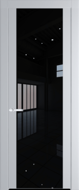 Межкомнатная дверь Profil Doors 1.7 P Lacobel Черный лак Лайт Грей (RAL 870-01)