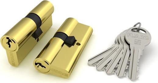 Цилиндровый механизм Fuaro (Фуаро) R300/68 mm (26+10+32) PB латунь 5 кл.