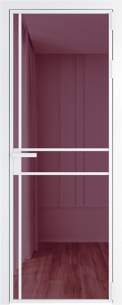 Алюминиевая дверь Profil Doors 9 AG Вайт Фиолетовый Шпион