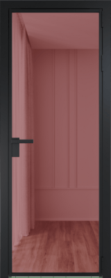 Алюминиевая дверь Profil Doors 1 AG Черный матовый RAL9005 Розовое шпион
