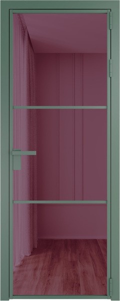 Алюминиевая дверь Profil Doors 13 AG Зеленый воск Фиолетовое шпион