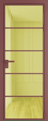 Алюминиевая дверь Profil Doors 14 AG Красный антрацит Золото шпион