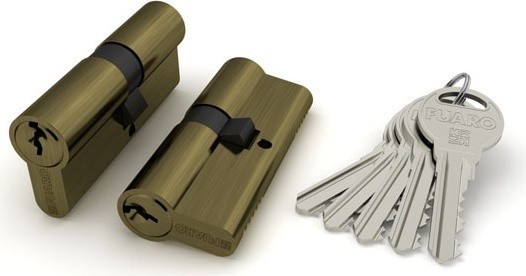 Цилиндровый механизм Fuaro (Фуаро) R300/70 mm (30+10+30) AB бронза 5 кл.