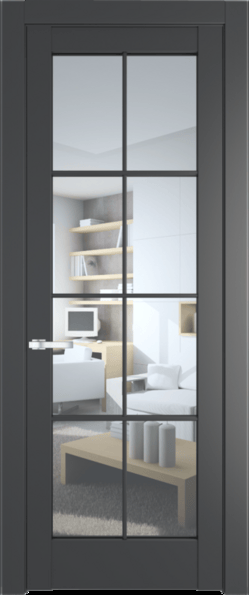 Межкомнатная дверь Profil Doors 4.1.2 (p.8) Графит (Pantone 425С) Прозрачное