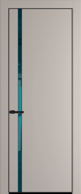 Межкомнатная дверь Profil Doors 21 PA Черный матовый RAL9005 Зеркало синее Сэнд