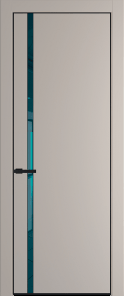 Межкомнатная дверь Profil Doors 21 PA Черный матовый RAL9005 Зеркало синее Сэнд