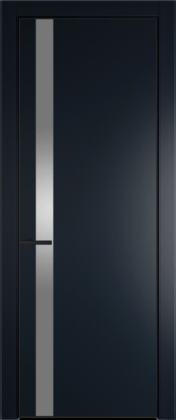Межкомнатная дверь Profil Doors 18 PA Черный матовый Зеркало Bronza Нэви Блу (RAL 7016)