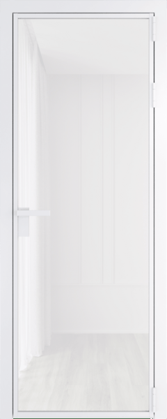 Алюминиевая дверь Profil Doors 1 AG Вайт Белый триплекс