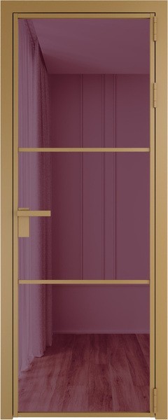 Алюминиевая дверь Profil Doors 13 AG Золото Фиолетовое шпион