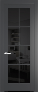 Межкомнатная дверь Profil Doors 4.1.2 (p.8) Графит (Pantone 425С) Черное тонированное