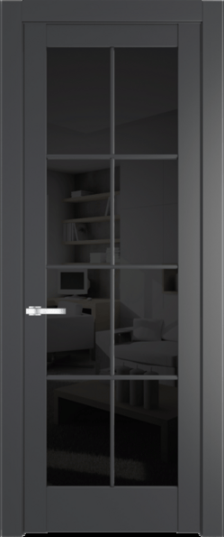 Межкомнатная дверь Profil Doors 4.1.2 (p.8) Графит (Pantone 425С) Черное тонированное