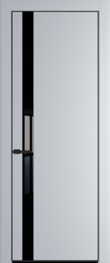 Межкомнатная дверь Profil Doors Orange 18 PE.O Lacobel Черный лак Лайт Грей (RAL 870-01) Черный матовый RAL9005