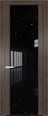 Межкомнатная дверь Profil Doors 1.7 N Lacobel Черный лак Дуб Тобакко