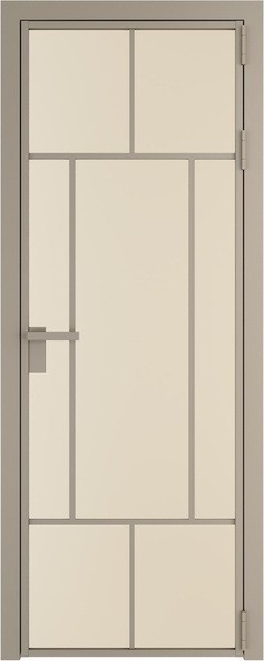 Алюминиевая дверь Profil Doors 10 AG Никель матовый Монохром жемчуг