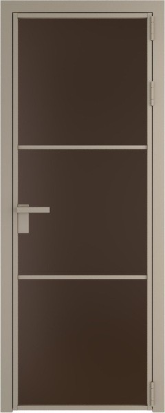 Алюминиевая дверь Profil Doors 13 AG Никель матовый Монохром шоколад