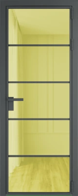 Алюминиевая дверь Profil Doors 14 AG Серая ночь Золото шпион
