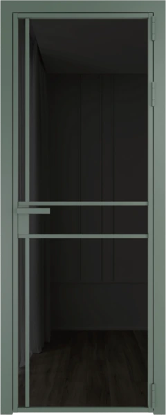 Алюминиевая дверь Profil Doors 9 AG Зеленый воск Черное тонированное