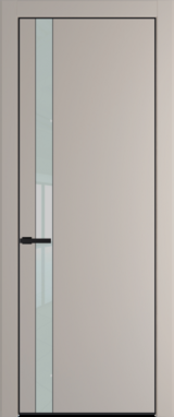 Межкомнатная дверь Profil Doors Orange 18 PE.O Lacobel Белый лак Сэнд Черный матовый RAL9005