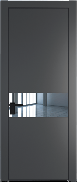 Межкомнатная дверь Profil Doors 17 PA Черный матовый Зеркало Графит (Pantone 425С)