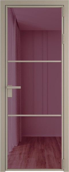 Алюминиевая дверь Profil Doors 13 AG Никель матовый Фиолетовое шпион