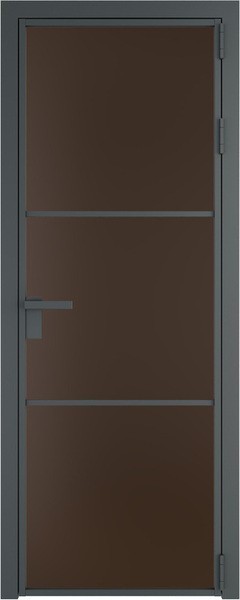 Алюминиевая дверь Profil Doors 13 AG Серая ночь Монохром шоколад