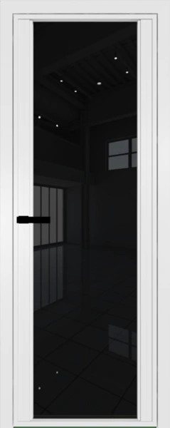 Алюминиевая дверь Profil Doors 2AGP Вайт Черный триплекс