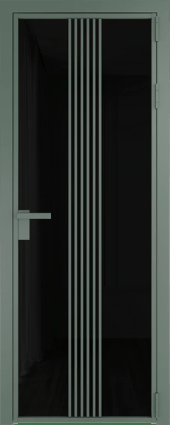 Алюминиевая дверь Profil Doors 18 AG Зеленый воск Черный триплекс