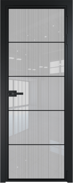 Алюминиевая дверь Profil Doors 5AX Черный матовый Страйп