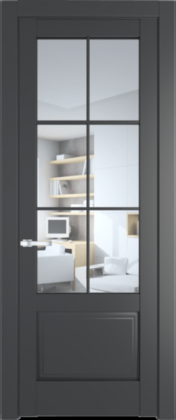 Межкомнатная дверь Profil Doors 4.2.2 (p.6) Графит (Pantone 425С) Прозрачное