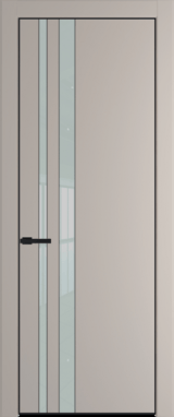 Межкомнатная дверь Profil Doors 20 PA Черный матовый RAL9005 Lacobel Белый лак Сэнд