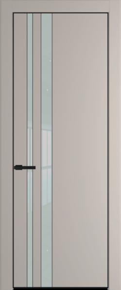 Межкомнатная дверь Profil Doors 20 PA Черный матовый RAL9005 Lacobel Белый лак Сэнд