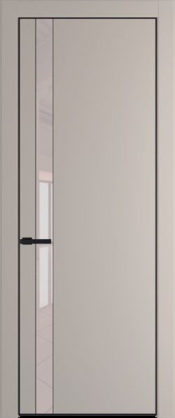 Межкомнатная дверь Profil Doors Orange 18 PE.O Lacobel Перламутровый лак Сэнд Черный матовый RAL9005