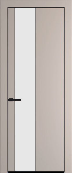 Межкомнатная дверь Profil Doors 19 PA Черный матовый RAL9005 Монохром белый просветленный Сэнд
