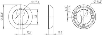 Накладка Punto (Пунто) под цилиндр ET.R.ZR54 (ET ZR) OB-13 античная бронза