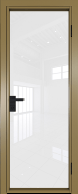 Алюминиевая дверь Profil Doors 1 AG Золото Белый триплекс