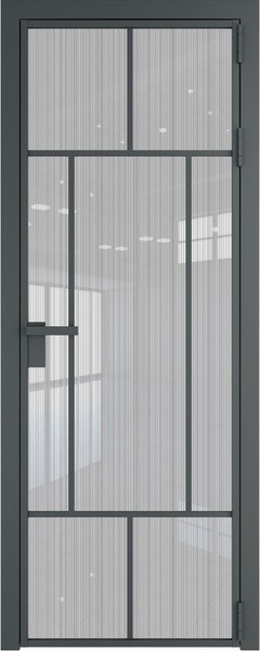 Алюминиевая дверь Profil Doors 10 AG Серая ночь Страйп