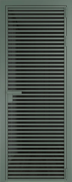 Алюминиевая дверь Profil Doors 12 AG Зеленый воск Черное тонированное