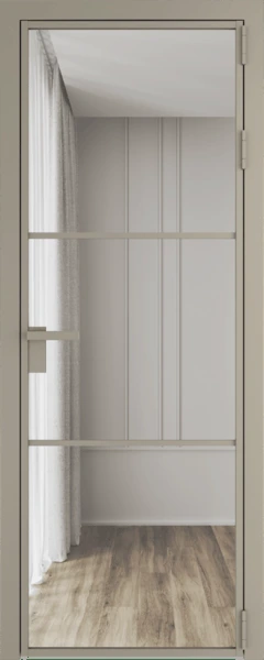 Алюминиевая дверь Profil Doors 13 AG Никель матовый Прозрачное