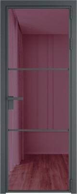 Алюминиевая дверь Profil Doors 13 AG Серая ночь Фиолетовое шпион