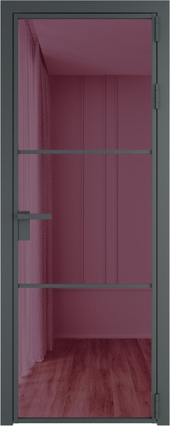 Алюминиевая дверь Profil Doors 13 AG Серая ночь Фиолетовое шпион